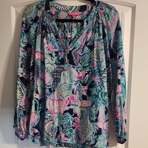 Lilly Pulitzer Multicolor Patterned Elsa Blouse